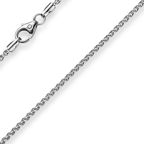 1,5mm Zopfkette Kette Collier aus 585 Gold Weißgold Goldkette 38cm Unisex