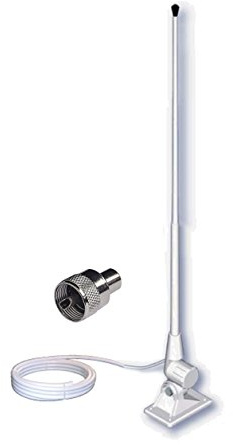 Banten C-67 - Antena VHF Serie SPARK para embarcaciones color blanco conector PL