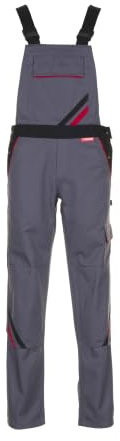 Planam Highline - Peto de trabajo para mujer, peto de color azul, negro o rojo schiefer/schwarz/rot Talla:40