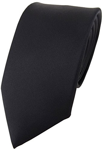 TigerTie - moda corbata de seda de raso - negro monocromo