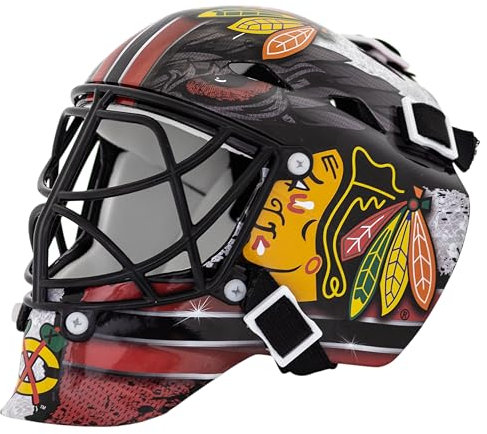 Franklin Sports Eishockey-Sammelartikel Torwart-Helm mini, Design: Logo Einer NHL-Mannschaft, 7784F01, Chicago Blackhawks