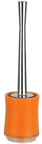 Spirella WC Bürste Klobürste Toilettenbürste hochwertig „Sydney“ mit hygienischem Behälter Orange