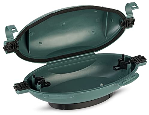 REV Kabelsafe - wasserdichte Kabelbox zum Schutz vor Feuchtigkeit und Regen - ideal für Verlängerungskabel, Stecker & Kupplungen. Mit Kabelaufwickler & Zugentlastung, IP44, grün