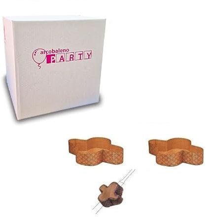ARCOBALENOPARTY - SPILLONE in Acciaio con 10 STAMPI per Colomba 1000 GR in Carta Forno MONOUSO - 10 Pezzi da 1kg