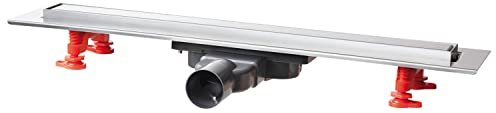 Wirquin 30723946 Caniveau douche à l'italienne Venisio Slim+ L.500 mm avec grille réversible en inox, chromé