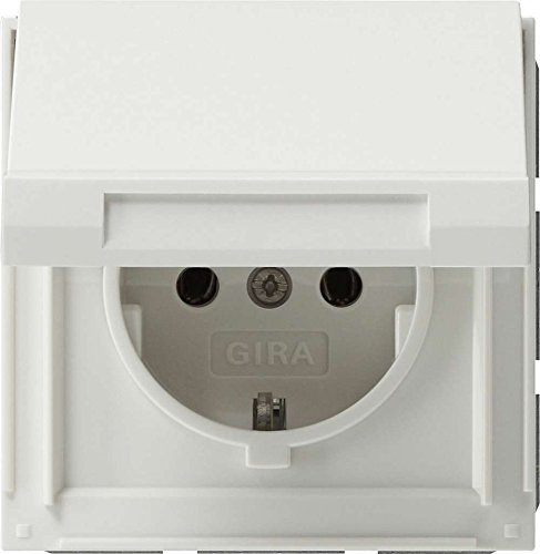 Gira 45466 Schuko Steckdose mit Klappdeckel IP44 TX 44 reinweiß, UP/WG, 045466