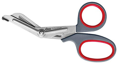 Clauss Titanium Verbandschere | Erste Hilfe Schere für Verbände, Pflaster, Stoff und Papier | Notfallschere mit Titan-Edelstahlklinge | Ergonomischer Softgrip | CL-18053 00
