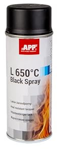 AUTO-PLAST PRODUKT APP L650 Bomboletta Spray di Vernice Alta Temperatura | Pittura Termica Resistente Fino a 650°C Basato Sulla Resina di Silicone | Vernice Spray Nero Opaco | 400 ml