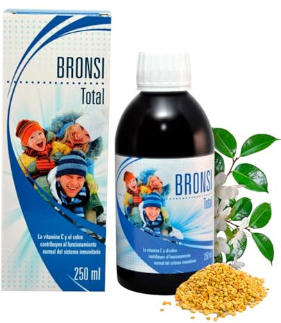Jarabe tos expectorante niños y adultos - Espadiet Bronsi Total Jarabe para tos natural - Alivio de garganta, tos, reforzar sistema inmune - Pino, Propóleo, Vitamina C, Vitamina A - 250 ml