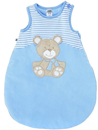 Jacky Baby Jungen Serie Bear Jeans Strampler Bodies Sets Schlafsäcke (50/56, Schlafsack ärmellos)