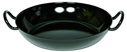 Riess, 0602-022, Schlemmerpfanne 26, CLASSIC - SCHWARZEMAILLE, Durchmesser 26 cm, Höhe 5.9 cm, Emaille, schwarz, Servierpfanne, Gourmetpfanne, Induktion