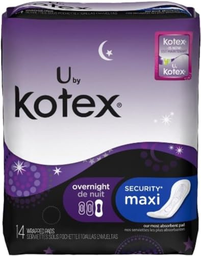 U by Kotex Maxi Pads, Overnight, Unscented 14 ea (Pack of 2)