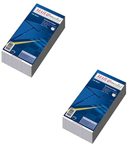 200 (2x 100) Briefumschläge Din lang weiss mit Fenster