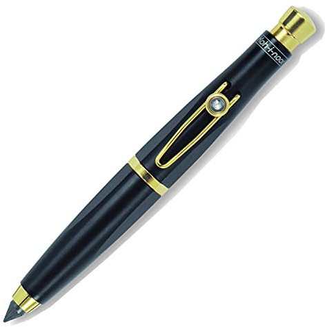 Koh-I-Noor Druckbleistift Metall 5,6 mm Mine mit Minenspitzer und Clip im Etui, metallic, schwarz - gold