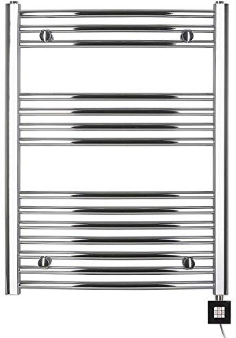 Radiateur Sèche-serviettes Électrique, Électrique 775h X 500 B Chrome/Courbé