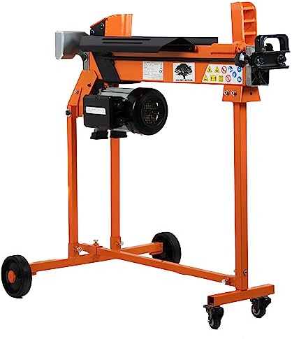 Forest Master FM10TW-7 7 Ton Electric Log Splitter - DUOCUT Blade - 450mm log length capacity - Ramstop - Pre-filled with Oil and Ready to Use - Includes Trolley Stand