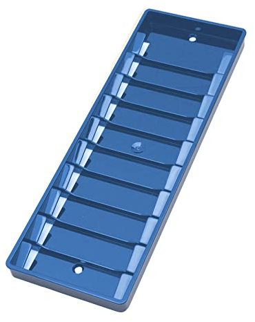 Karteo® Wandkartenhalter blau | Kartenhalter | Wandhalter für bis zu 10 Karten 86 x 54 mm | für Dienstausweise Gesundheitskarten