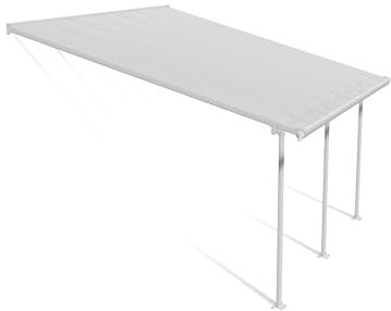 Canopia by Palram Terrassenüberdachung Alu Feria 4X4.2 Polycarbonat Hohlkammerplatten Pergola 425 x 385 cm Weiss zur Überdachung ihrer Terrasse