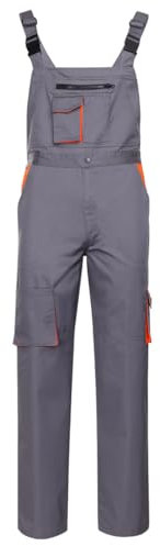 Stenso DM Salopette De Travail Homme - Salopette Homme Avec Poche Poitrine Pour Téléphone Portable, 2 Poches Avant, 2 Poches Cargo, Bretelles Élastiques Réglables, Taille Élastique - 46