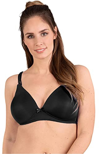 Naturana Damen Bügelloser Schwangerschafts-BH Nursing Bra Einfarbig, Schwarz, 75B (Herstellergröße: 90B)