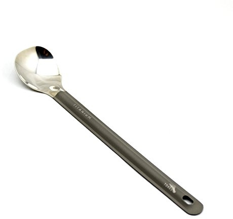 TOAKS Titanium Long Handle Spoon with Polished Bowl