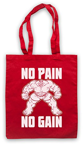 My Icon Art & Clothing No Pain No Gain Bodybuilding Slogan Sac d'emballage, Rouge