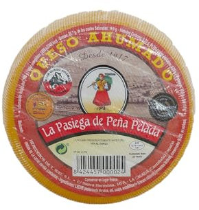 LA PASIEGA DE PEÑAPELADA Queso Ahumado Artesano, Queso redondo baby 530 gr (aprox) Al vacío, Sabor Suave con Toque de Humo, Elaborado con Leche de Vaca Pasteurizada en Cantabria