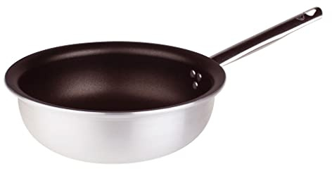 Pentole Agnelli ALSA2111BMS28 Padella Svasata per Mantecare, Alluminio, Argento, 28 cm