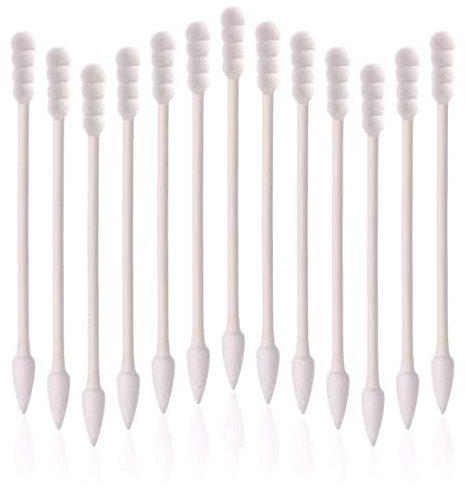 Lot de 800 cotons-tiges à double pointe avec bâton en papier, 4 paquets de 200 pièces, spirale + pointe