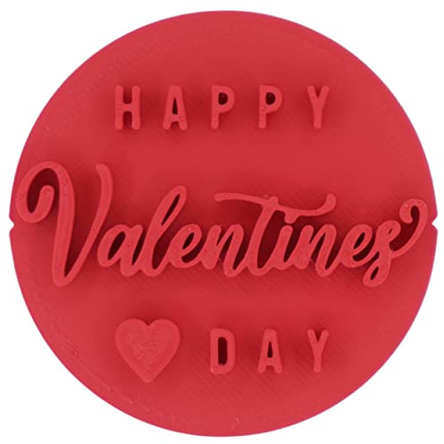 Happy Valentines Day Heart Cookie Stamp Fondant Embosser 6cm (2.36 inches) Made in The UK for Baking, Cooking, Fondant, Icing, Cupcake, Cookie, Cake, Biscuits, Decoration
