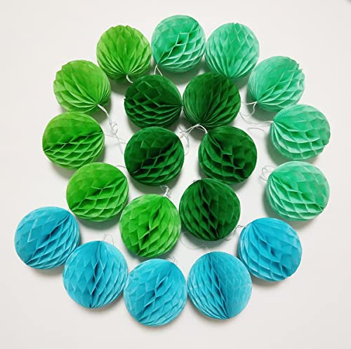 Hängende Papier-Wabenbälle Party-Dekorationen, 20 Stück, 8 cm, Seidenpapier-Pompons, Blumenkugeln für Geburtstag, Hochzeit, Party, Babyparty, Kinderzimmer, Wanddekoration (20 Stück, 8 cm, mehrfarbig)