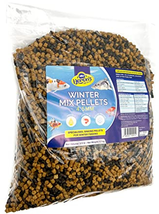 HERONS - Winter Mix Pellets - 4.5 mm Sinking Pellets for Japanese Koi, Goldfish and Other Pond Fish - With OMEGA-3 Complex - Designed for Colder Seasons - Immune Support - 1.7 KG