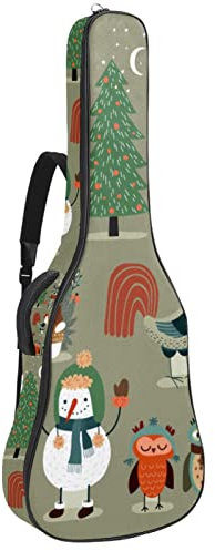Akustikgitarre Tasche Wasserdicht Gitarren Rucksack Dicke Weich Gepolstert Weihnachten Weihnachtsmann Glocke Schneeflocke Blau Weiß Konzertgitarre Tasche, Farbe5, 42.9x16.9x4.7 in, Taschen-Organizer
