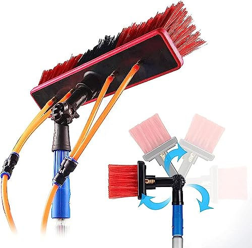 Solarpanel Reinigungsstange, PV Anlage Reinigung, Wasserführende Teleskopstange für Photovoltaik, Fassaden, Fenster, Wintergartenreinigung mit Teleskopstiel und Verbindung 8m