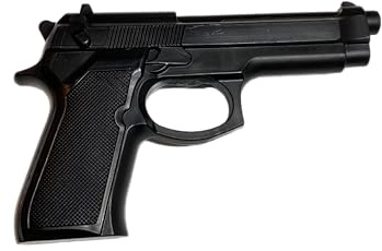 TEKKA BUDO Gummi-Pistole schwarz - 22 cm - detailgetreue Trainingspistole Hartgummi - Kampfsport, Selbstverteidigung