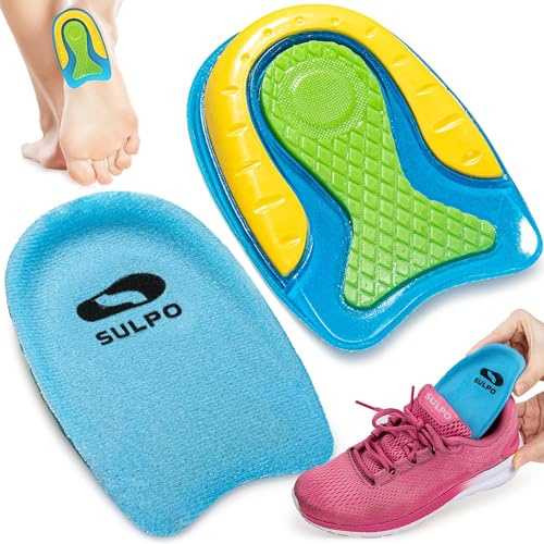 Sulpo 1 Paar Fersensporn Einlagen Fersenkissen Spornfix Gel Fersenpolster zur Linderung von Plantarfasziitis, Fersensporn und Achillesschmerzen Größe S (36-39)