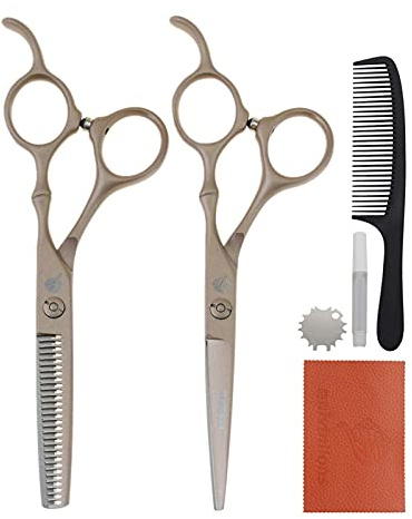 5,5 Günstiges Friseur-Haarschneideset in Roségold, professionelle Friseurschere, Schneideschere, Haarstyling-Schere, Effilierschere