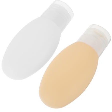 MERRYHAPY 4piezas Botellas De Viaje De Silicona Para Champú y Loción Succión Recipientes Reutilizables Para Camping y Gimnasio Blanco y Amarillo