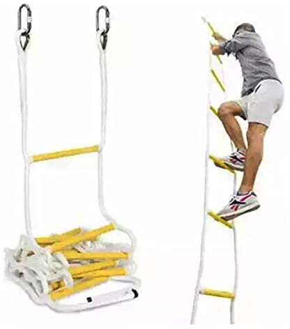 Rope Ladder,Emergency Industrial Fire Escape Rope Ladders Fire Escape Rope Ladder Flame Resistant Safety Ladder/15M/49Ft