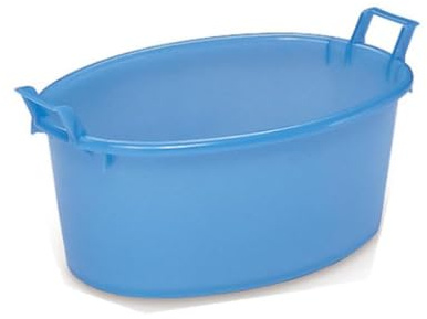 FERCASASHOP® Bacinella Ovale in Polietilene – Con manici integrati, Multiuso Cucina, Lavanderia, Giardinaggio e Pulizie Domestiche – Resistente, Leggera e Colorata (Azzurro, 70 cm)