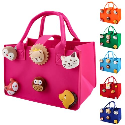 Filtväska, Dwafill 30 x 20 x 18 cm liten shoppingväska med fyrkantigt handtag, shoppingpåsar, förvaringskorgar (A, M)
