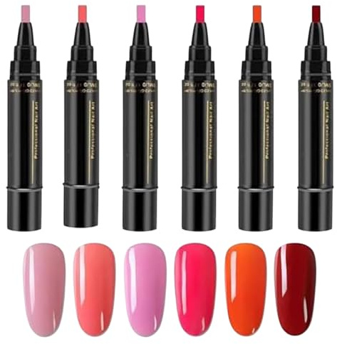 Lápices de para Uñas con Acabado Brillante Set De Rotuladores De Esmalte | Kit De Pintura De Esmalte Uñas Para Aficionados a la Manicura Casera y