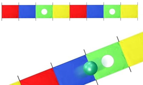 Paracadute Da Gioco | Attrezzatura Da Gioco 5,5 x 0,9 m,Paracadute Con Maniglie - Per Giardino Sport Ginnastica Bambini Attività Giochi Outdoor Team Building