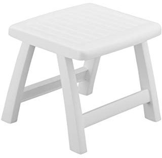 Kettler Hocker Roma – stabiler Gartenhocker für Relaxstuhl und Gartenliege – aus wetterfestem und UV-beständigem Kunststoff – perfekt als Sitzhocker oder Beistelltisch auf Terrasse und Balkon – weiß