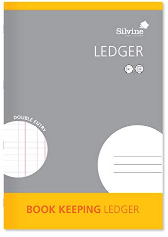 Silvine A4 Book Keeping Ledger, 32 Pages Printed 'Double Entry' - Ref SJA4L