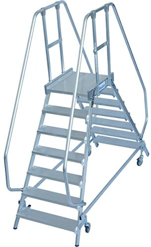 KRAUSE | Podestleiter | beidseitig begehbar | 2 x 7 Stufen