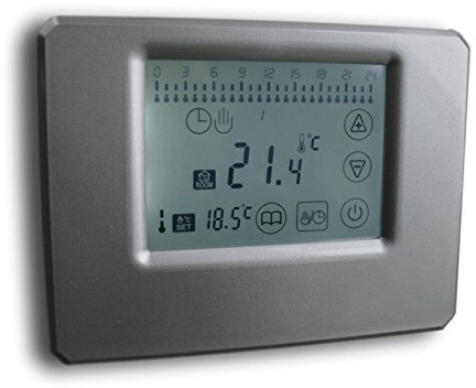 SM-PC®, Digital Funk Raumthermostat Thermostat programmierbar Touchscreen Silber #842
