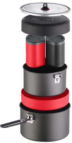 MSR Quick 2 - Set di pentole, 19,7 x 12,7cm, Colore: Nero