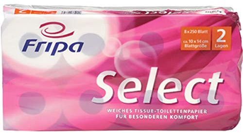 fripa 1040801 Select - Papel higiénico (4 capas), color blanco