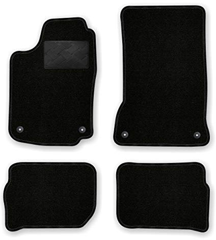 Bär-AfC Auto Fußmatten Ideal passend für Audi 100 C3 1982-1990, Autoteppiche Nadelvlies Schwarz, Rand Kettelung Schwarz, Trittschutz Kunststoff, Set 4-teilig, AU05729n